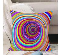 VJIZLOQB Throw Pillow Cushion Cover,Rainbow,Hypnotic Rainbow Colored Vortex Hypnotic Effect Optical Illusion Psychedelic P,Pillow Cover for Home Livingroom Couch Bed Sofa Decorate 20 x 20 in