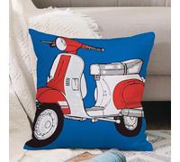 VJIZLOQB Throw Pillow Cushion Cover,Red scooter motobike on a white background vector,Pillow Cover for Home Livingroom Couch Bed Sofa Decorate 18 x 18 in