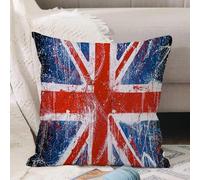 VJIZLOQB Throw Pillow Cushion Cover,Retro The Union Flag of UK Union Jack Red Navy Blue,Pillow Cover for Home Livingroom Couch Bed Sofa Decorate 18 x 18 in