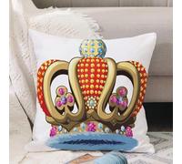 VJIZLOQB Throw Pillow Cushion Cover,Richly decorated Royal crown with jewels. Isolated on white,Pillow Cover for Home Livingroom Couch Bed Sofa Decorate 16 x 16 in