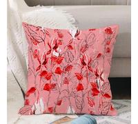 VJIZLOQB Throw Pillow Cushion Cover,Seamless pattern. Roses painted by hand in pencil. Vector illustration on a pink backgroun,Pillow Cover for Home Livingroom Couch Bed Sofa Decorate 18 x 18 in