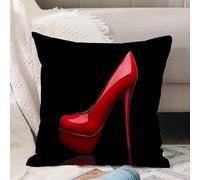 VJIZLOQB Throw Pillow Cushion Cover,Sex women shoes red high heels in black design,Pillow Cover for Home Livingroom Couch Bed Sofa Decorate 16 x 16 in
