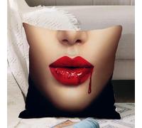 VJIZLOQB Throw Pillow Cushion Cover,Sexy vampire woman lips with dripping blood Glamor Halloween close-up,Pillow Cover for Home Livingroom Couch Bed Sofa Decorate 18 x 18 in