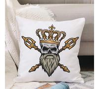 VJIZLOQB Throw Pillow Cushion Cover,Skull in a crown and two crossed swords. King's skull,Pillow Cover for Home Livingroom Couch Bed Sofa Decorate 18 x 18 in