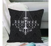 VJIZLOQB Throw Pillow Cushion Cover,Stylish Victorian and Victorian Baroque Nostalgic Chandelier on Damask Background, Motif,Pillow Cover for Home Livingroom Couch Bed Sofa Decorate 12 x 12 in