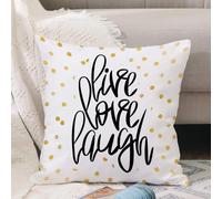 VJIZLOQB Throw Pillow Cushion Cover,Stylized Hand Lettering on Dotted Backdrop Inspirational Phrase,Pillow Cover for Home Livingroom Couch Bed Sofa Decorate 20 x 20 in