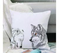 VJIZLOQB Throw Pillow Cushion Cover,Summary, Two portraits of wolves asleep Hunting Carnivorous Animals Nature Nature Theme De,Pillow Cover for Home Livingroom Couch Bed Sofa Decorate 18 x 18 in