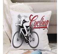 VJIZLOQB Throw Pillow Cushion Cover,Summer kinds of sports. Cycling.,Pillow Cover for Home Livingroom Couch Bed Sofa Decorate 12 x 12 in
