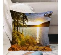VJIZLOQB Throw Pillow Cushion Cover,Sunset over Lake of Two Rivers in Algonquin Park Ontario Canada,Pillow Cover for Home Livingroom Couch Bed Sofa Decorate 12 x 12 in
