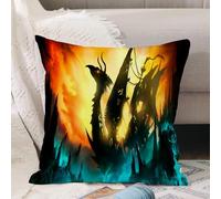 VJIZLOQB Throw Pillow Cushion Cover,terrifying old ship with a dragon's head on the front sails torn and full of holes. There,Pillow Cover for Home Livingroom Couch Bed Sofa Decorate 16 x 16 in