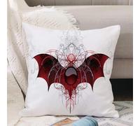 VJIZLOQB Throw Pillow Cushion Cover,The dark red round the banner adorned with textured wings of a dragon on a white backgroun,Pillow Cover for Home Livingroom Couch Bed Sofa Decorate 18 x 18 in