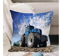 VJIZLOQB Throw Pillow Cushion Cover,The tractor wheels on the huge field a farmer who drives a tractor who in a,Pillow Cover for Home Livingroom Couch Bed Sofa Decorate 18 x 18 in