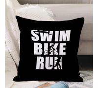 VJIZLOQB Throw Pillow Cushion Cover,Triathlon hand drawn lettering quote Swim fast Bike strong Run to win On chalkboard backgr,Pillow Cover for Home Livingroom Couch Bed Sofa Decorate 12 x 12 in