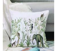VJIZLOQB Throw Pillow Cushion Cover,Tropical vintage botanical landscape palm tree plant parrot monkey elephant floral seamles,Pillow Cover for Home Livingroom Couch Bed Sofa Decorate 20 x 20 in