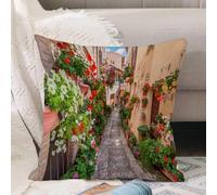 VJIZLOQB Throw Pillow Cushion Cover,Tuscany, Sunset over the Hong Kong Skyline, cruise ship,Pillow Cover for Home Livingroom Couch Bed Sofa Decorate 12 x 12 in
