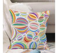 VJIZLOQB Throw Pillow Cushion Cover,Vector doodle outline abstract ornamental ball stripe background. Funky backdrop,Pillow Cover for Home Livingroom Couch Bed Sofa Decorate 12 x 12 in