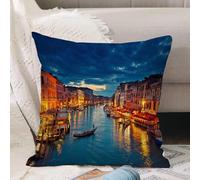 VJIZLOQB Throw Pillow Cushion Cover,Venice Deor, scenes of the beach of the city of Venice, night architecture of Italy, image,Pillow Cover for Home Livingroom Couch Bed Sofa Decorate 20 x 20 in