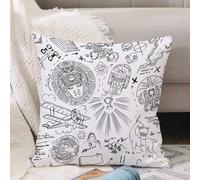 VJIZLOQB Throw Pillow Cushion Cover,Vintage Adventures black and white seamless pattern.Vector illustration.,Pillow Cover for Home Livingroom Couch Bed Sofa Decorate 20 x 20 in