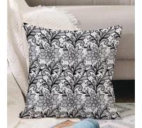 VJIZLOQB Throw Pillow Cushion Cover,Vintage baroque seamless pattern with swirls and flowers illustration. Gray background,Pillow Cover for Home Livingroom Couch Bed Sofa Decorate 12 x 12 in