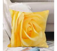VJIZLOQB Throw Pillow Cushion Cover,Yellow Flower, Soft Gentle Rose Close View Romantic Spring Dreaming Springtime Delicate,Pillow Cover for Home Livingroom Couch Bed Sofa Decorate 12 x 12 in