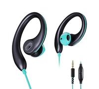 VJK Sport Headphones Wired Earbuds Over Ear Headphones with Earhooks Microphone 3.5mm Plug Sweatproof Running Earphones for Workout Jogging Gym Ear Buds for computer