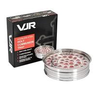 VJR Christian Holy Communion Only Tray Without Lid- Pack Of 1 Silver Stainless Steel Church Supplies Communion Ware Tray Set For Serving Communion Cup Holding Service Equipment