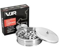 VJR Christian Holy Communion Tray With Lid- Pack Of 1 Silver Stainless Steel Church Communion Supplies Communion Ware Tray Set For Serving Communion Cup Holding Tray Service Equipment Pack 1 Silver