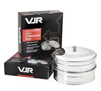 VJR Stainless Steel Communion Tray Set with Cover - Pack 2 Holds 80 Food-Grade Cups | Durable, Polished Church Communion Servingware for Worship Services