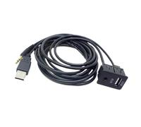 VJSlwpi Car Boat Flush Mount USB Port 3.5mm AUX Extension Lead Mounting Panel Coche Adaptador USB Aux Adaptateur Compatible With