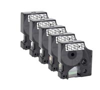 VJSLWPIB 5PK 12mm 45013 Compatible D1 Tape Works With 45010 45016 45021 45022 45023 Label Tapes For LabelManager 160 280 260D Label Printers(Black on Clear)
