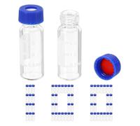 Vjsujehgy 2ml Autosampler Vial, HPLC/Vials 9-425 Lab Clear Vials Sample Vial Cap Writing Patch 100PCS