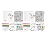 Vjsujehgy 2X A5 ShrinkyDink Keychain Kit, Shrink Dinks Paper Kits for Kids DIY Art Craft with Keychain Earring HairClips Brooch