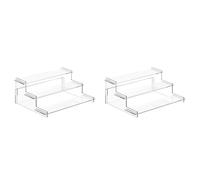 Vjsujehgy 2X Acrylic Risers Display Stand, Cupcake Holder, Perfume Organizer Stand, Display Shelf for Figures and Collection
