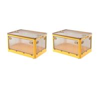 Vjsujehgy 2X Large Capacity Folding Storage Box - Stackable Thickened Plastic Organizer,Household Transparent Plastic Folding Box