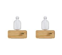 Vjsujehgy 2X Nebulizing Essential Oil Diffusers Cordless Rechargeable Wooden Glass Cold Aroma Diffuser for Living Room Home