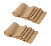 Vjsujehgy 2X Table Runner 10 M X 30 cm Jute Table Runner Linen Jute Fabric, Table Runner Roll Table Decoration Wedding