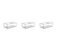 Vjsujehgy 3X Refrigerator Organizer Bins with Pull Out Drawers Fridge Produce Drawer Set for Save Vertical Space