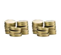 Vjsujehgy 48 Packs Jar Lids Regular Mouth Leak Proof Secure Storage Solid Caps (Gold)