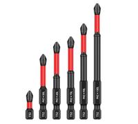 Vjsujehgy 6pcs S2 25-150mm Impact Screwdriver Bits Magnetic Torque Screwdriver Impact Driver Bit Set