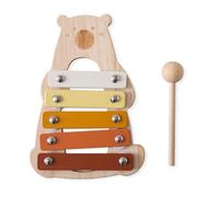 Vjsujehgy Baby Wooden Musical Instruments Toys Multifunctional Bear Shape Xylophone Octave Playing Musical Bear Toys Gift