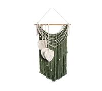 Vjsujehgy Bohemian Style Wall Decor Tapestry Handmade Leaf Core-Spun Silk Tassel Tapestry