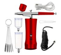 Vjsujehgy Handheld Airbrush Set with Electric Airbrush Kit Compressor, Cordless Air Brush Set for Makeup, Painting, Cake Decor B