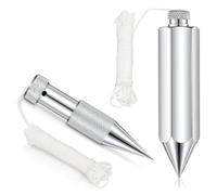 Vjsujehgy Hexagon Steel PlumbBob,2 Pcs Plumb Bobwith String 8 Ounce,5 Ounce Plumbbob Weight for Construction CarpenterSurveyor