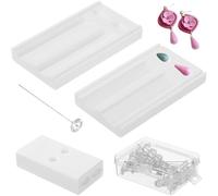 Vjsujehgy Polymer Clay Bead Roller& Hole Maker Set Earring Mold and Piercing Tools for Jewelry Crafting Clay Crafts