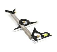 Vjsujehgy Square Ruler Set Kit 300mm (12inch) Adjustable Engineers Combination Try None Right Angle Ruler with Spirit Level