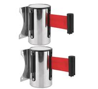 Vjsujehgy Wall Mount Retractable Barrier Strip 2pcs Crowd Control System for Playgrounds and Schools