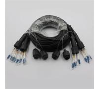 VJSUWI 8 core TPU Armor fiber patch cord 150M-300M LSZH SM black PDLC 8C SC LC FC ST Angled Polish singlemode 8 fibers optical jumper cable 200M(200m TPU SC-SC)