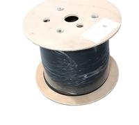 VJSUWI Ftth drop cable 3 steel wire 4 core G652D optical fiber black white 1km/roll outdoor self-support cable 1000mtr(Black)