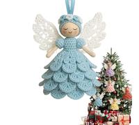 VJUREUEDE DIY Crochet Angel Ornament Kit,Christmas CrochetCrochet Craft Kit with Yarn for Beginners,Christmas Tree Hang Decorations,Easy Starter Craft to Create Your Own Hanging Ornaments-D