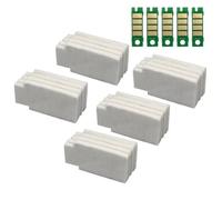 VJZYUTSW 1/3/5/10PCS Maintenance Tank Chip And Waste Ink Pad Compatible With Fuji Frontier DE100 DE-100 Printer Waste Ink Collector Chip Resetter(5Chip 5Sponge cushio)